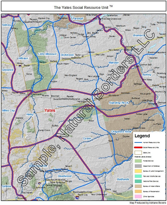Yates map Social Resource Units of the Western USA